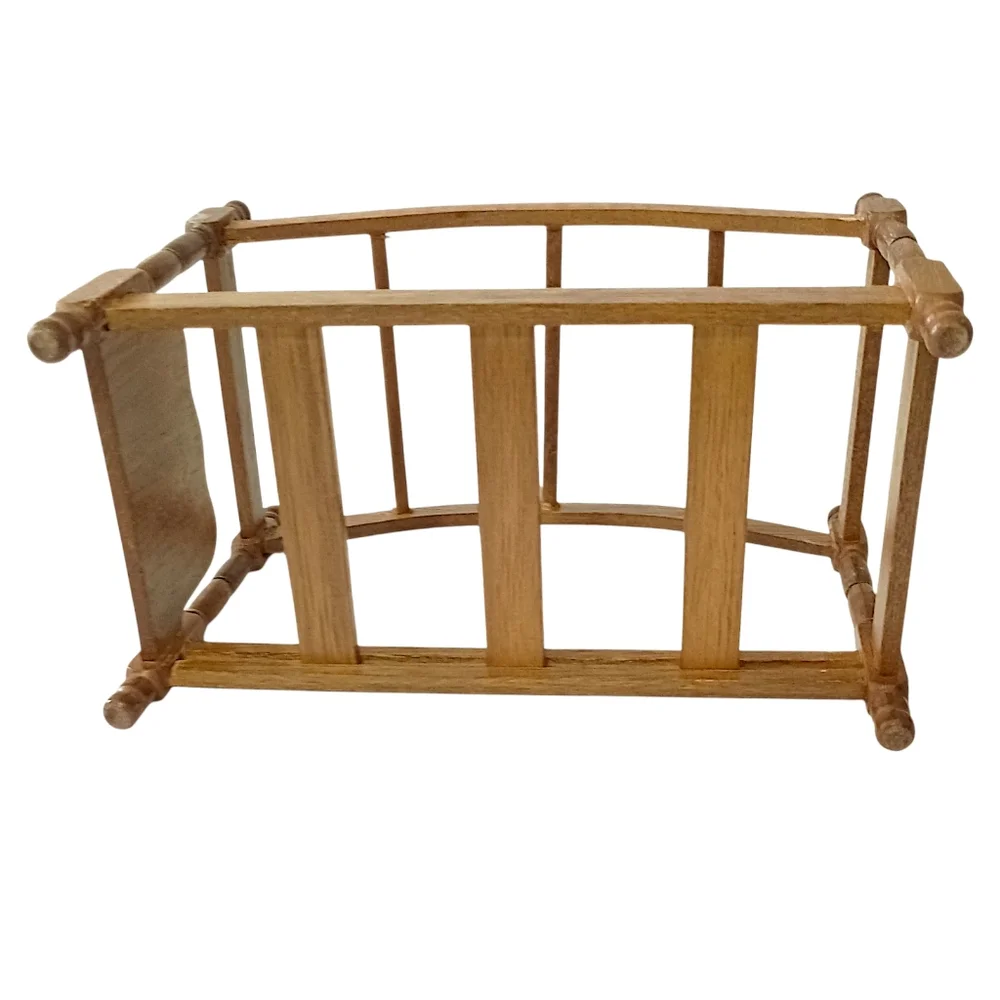Vintage Dollhouse Canopy Bed Wood Miniature Furniture Pillows And Mattress‎
